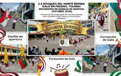 ¡Orgullo Institucional! La Banda de Marcha de la I.E. Bosques del Norte Deslumbró en el Noveno Festival Antorcha Dorada en Fresno, Tolima